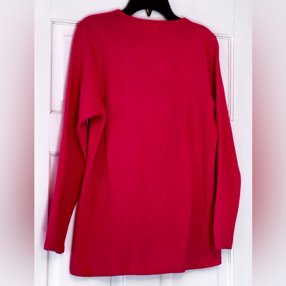 Laura Fuchsia Knit Blazer with Navy Trim - Picture 2 of 7